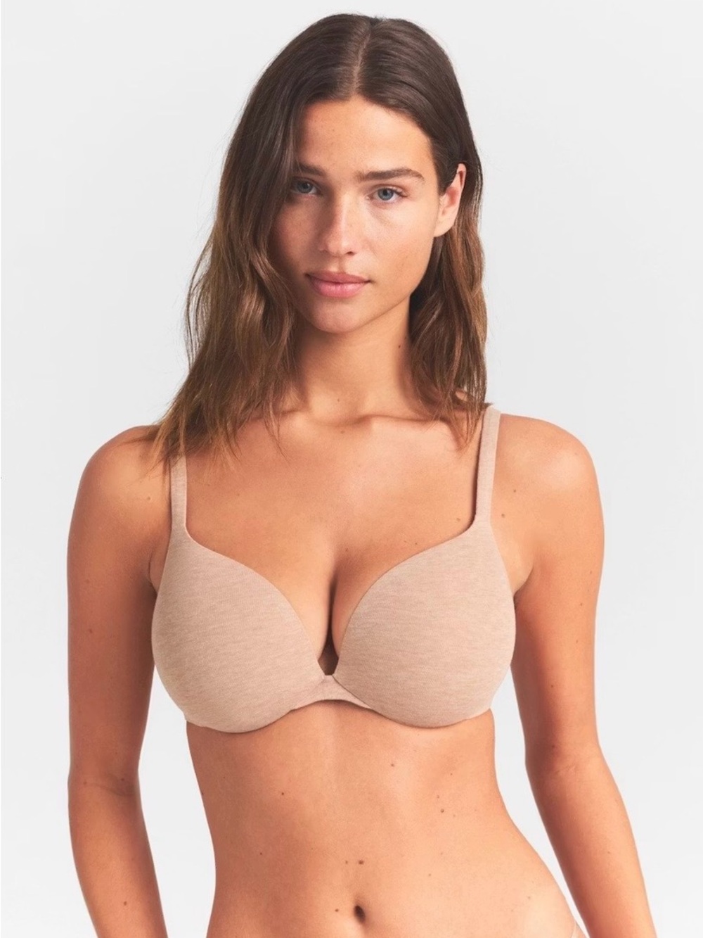 SKIMS Everyday Cotton Ultimate Bra Clay Heather Size 34B